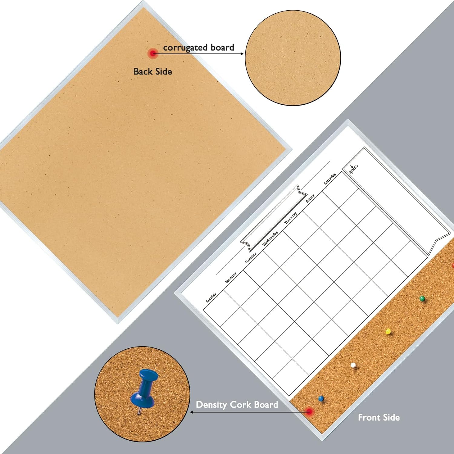 DumanAsen Calendar Whiteboard, 12 X 16 Inch Magnetic Monthly Calendar Whiteboard - View #3
