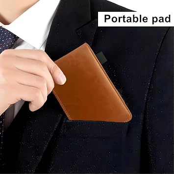 small notebooks pocket size, a7 notebook Portable Mini Leather Notepad Memo Book with Pen, pocket notebook for Work Restaurants Offices Schools(brown)