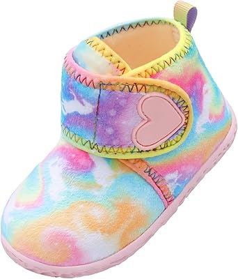 LeIsfIt Toddler Boots Boys Girls Slippers Kids House Slippers Warm Lightweight House Shoes with Non-Slip Sole