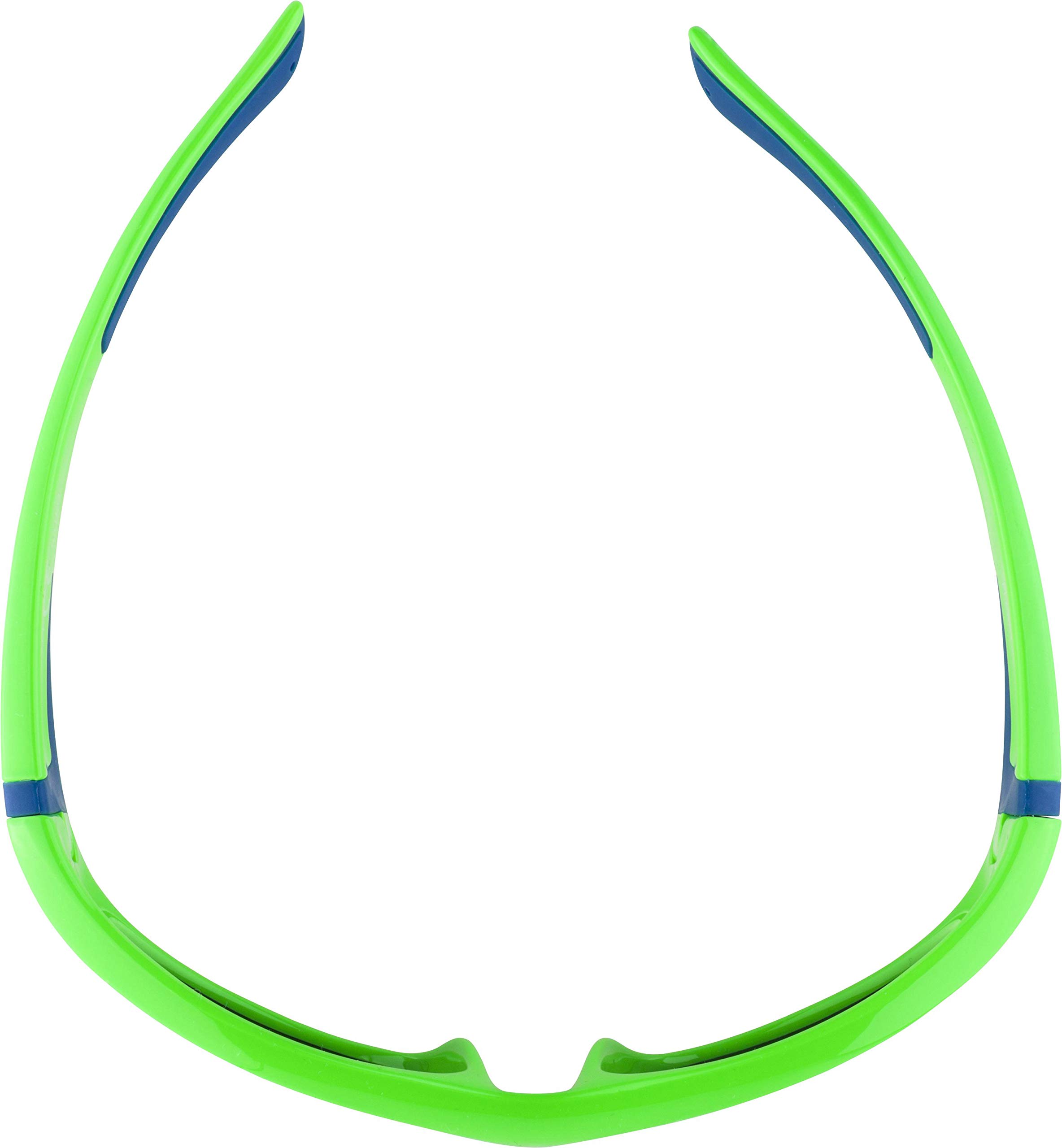 ALPINA Unisex - Dzieci, FLEXXY JUNIOR Okulary przeciwsłoneczne, neon green-blue gloss/black, One Size