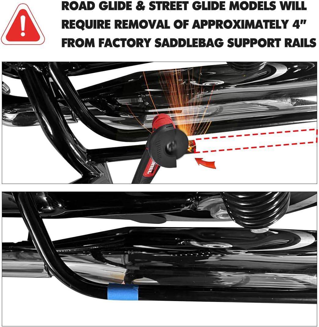 Rear Saddlebag Guard with Decorative Wheel Support Kit Crash Bar for Harley Davidson Touring Street Glide Road Glide Road King Electra Glide Ultra Limited CVO 2009-2025 (Blue)