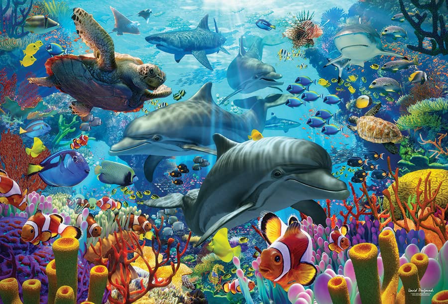 Cobble Hill 2000 Piece Puzzle - Coral Sea - Sample Poster Included, Multicolor, 39.25 inches x 26.62 inches - Image 2