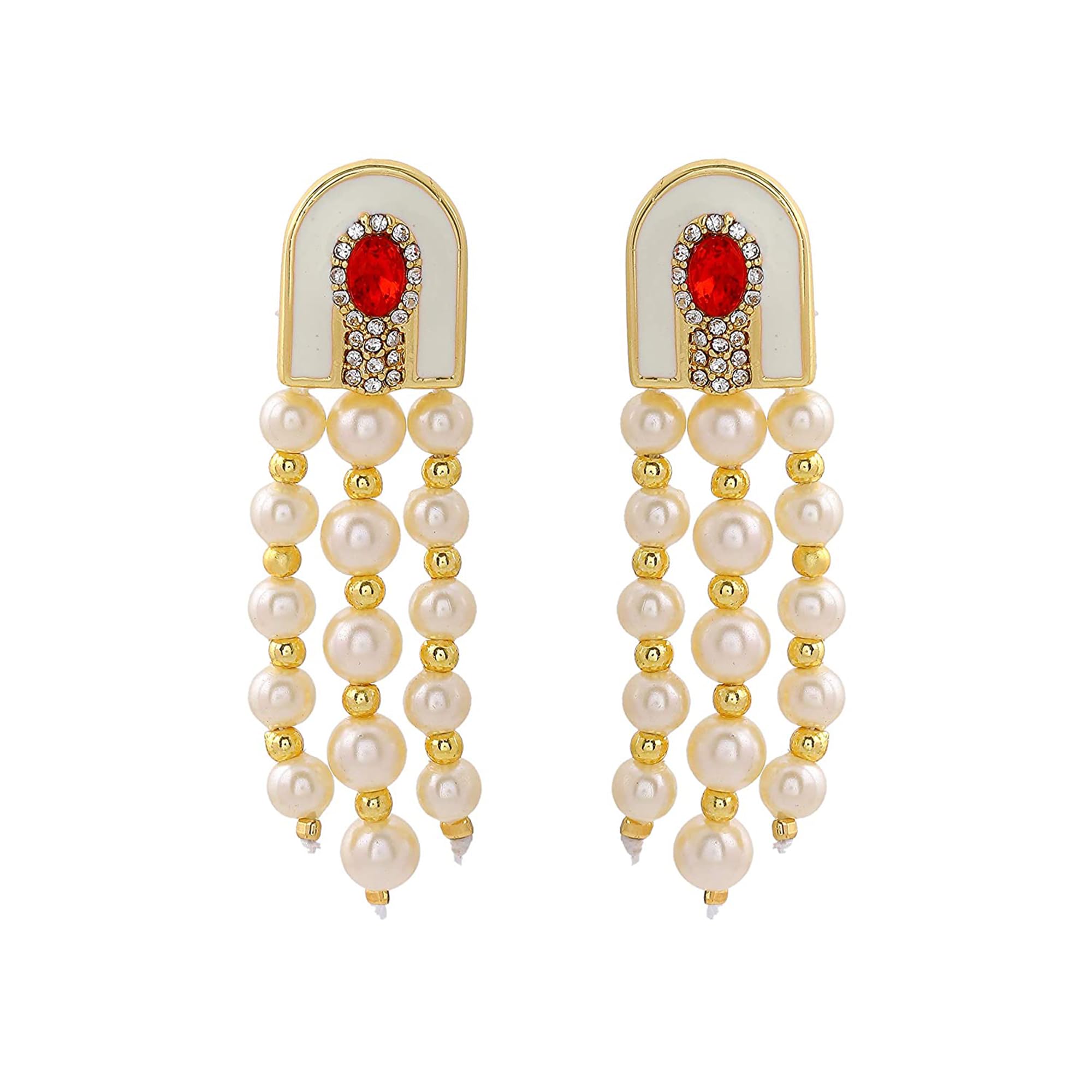 See full amazon price history chart for Estele - Gold Tone Red crystal arch Pearl-fall Dangle Earrings for women Estele - Gold Tone Red crystal arch Pearl-fall Dangle Earrings for women (B08KX1ZZ87) Amazon Price History, Amazon Price Tracker