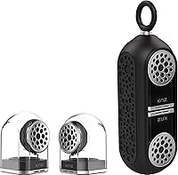 Vista 8 de KNZ GoDuo - Altavoces inalámbricos portátiles Bluetooth con base magnética conectable, sonido estéreo L/R y graves, resistente al agua y a