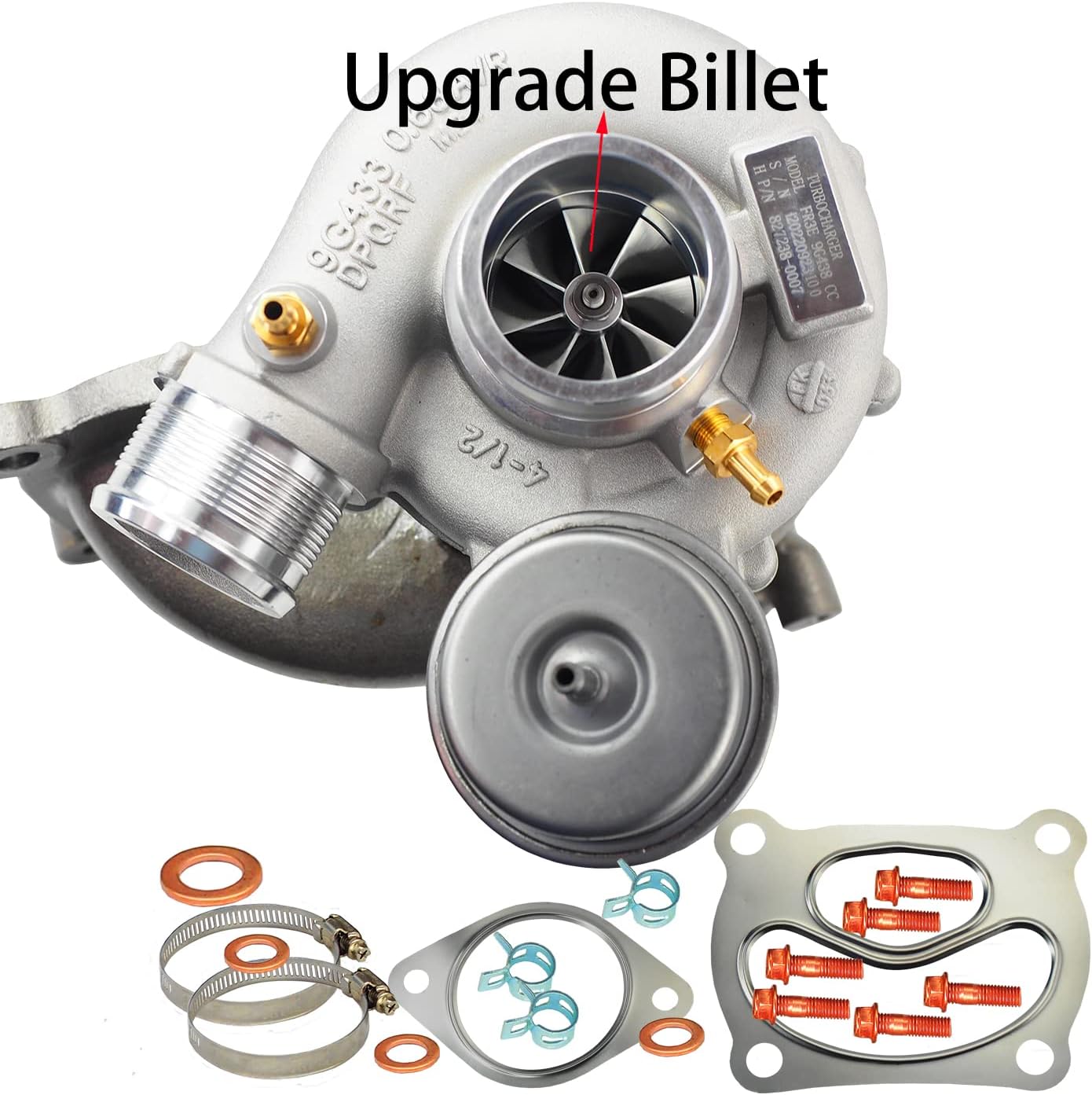 827238-0004 Upgrade Billet Wheel Turbocharger Fits for 2016- Ford Mustang Explorer 2.3L 2.3 L4 Ecoboost 821402 FR3E-9G438-CC Turbo