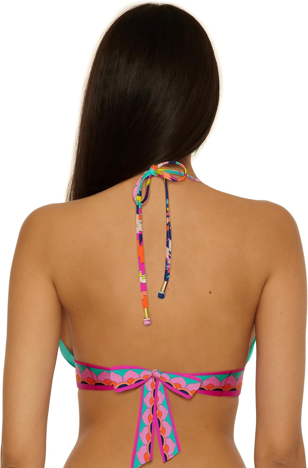 Trina Turk Women's Paralia Halter Bikini Top, Adjustable, Tie Back, Swimwear Separates for Women