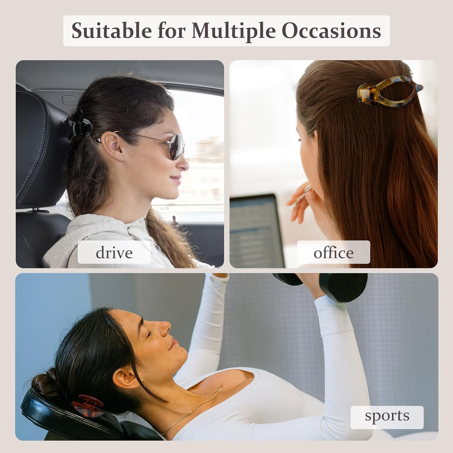 8PCS Flat Hair Clips for Women, NonSlip Flat Claw Clip for Thick and Thin Hair, 2 Styles Strong Grip Hair Clips Accessories for Daily Styling - Image 5