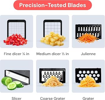 Fullstar Pro Original - Vegetable Chopper & Mandoline Slicer - 6 Blades | Onion, Salad & Veg Dicer - Veggie Julienne Cutter & Grater - Kitchen Gadgets & Gifts - Home Essentials (6-in-1, White)
