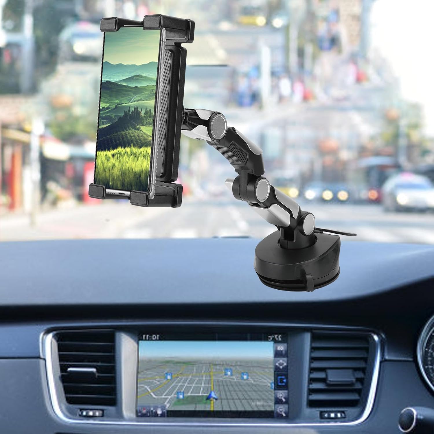Sanpyl Car Phone Mount, 5.9 Inch Long Arm Suction Cup Cell Phone Holder Truck Stand for Dashboard Windshield, for Truck SUV Bus All Smartphones Tablets