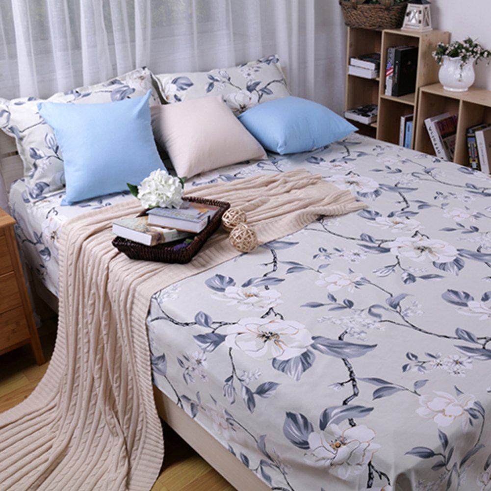 Drap d'été en coton Vichy 240x230cm pour une chambre fraîche et élégante