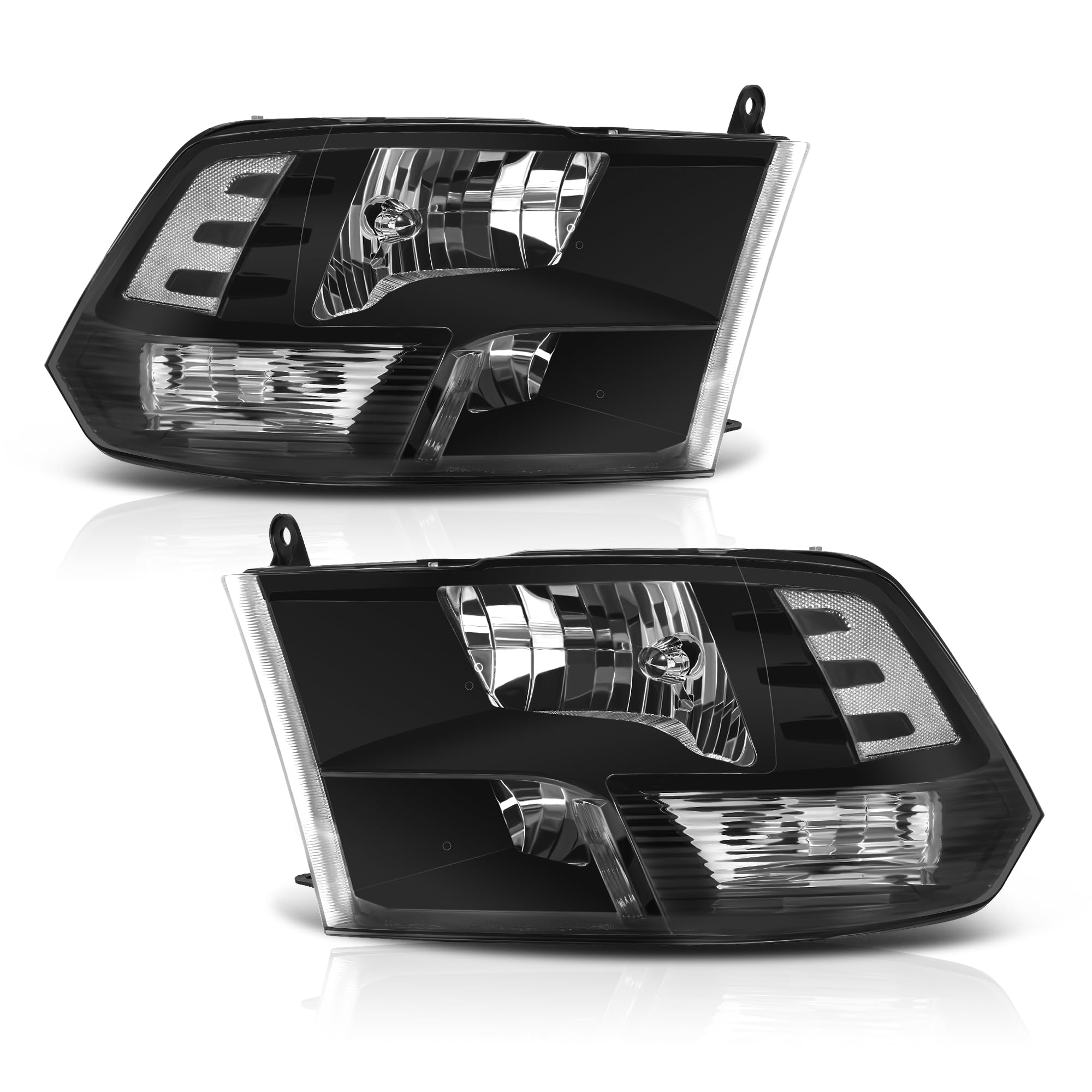 Photo 1 of **UNABLE TO TEST**
telpo Headlight Assembly Headlamp Replacement (Black Housing Clear Reflector) Black 