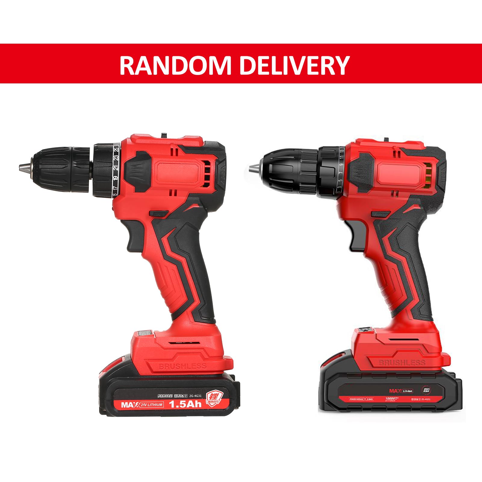 Drill a Impatto, Trapano a Batteria con Motore Senza Spazzole, Soffitto Ad Alta Potenza 1580 W 21 V PROPRIO PROPRIEMENTO per Auto, Casa, Fai Te (Plug e 2 batterie UE)