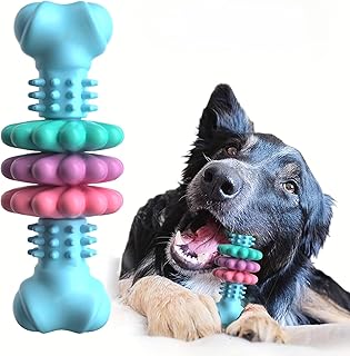 Tough Chew Bone for Aggressive Chewers, Thermoplastic Rubber Geometric Dog Toy for Dental Health & Boredom Relief, for Medium Dogs