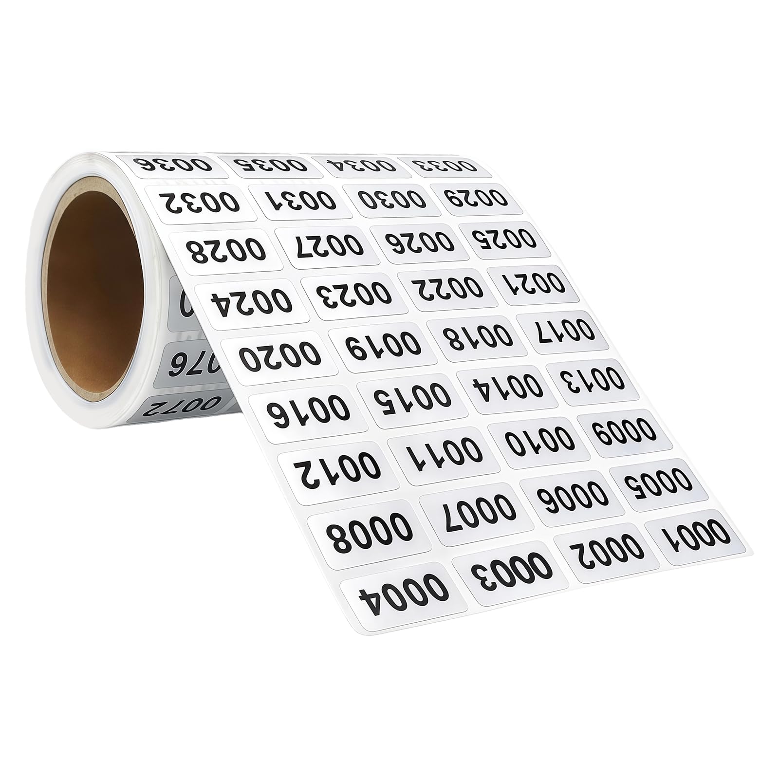 Lezevn Consecutive Number Label Stickers Black White Self-Adhesive Classification Sticker Waterproof Inventory Number Stickers for Storage Supplies (0001 to 2000)