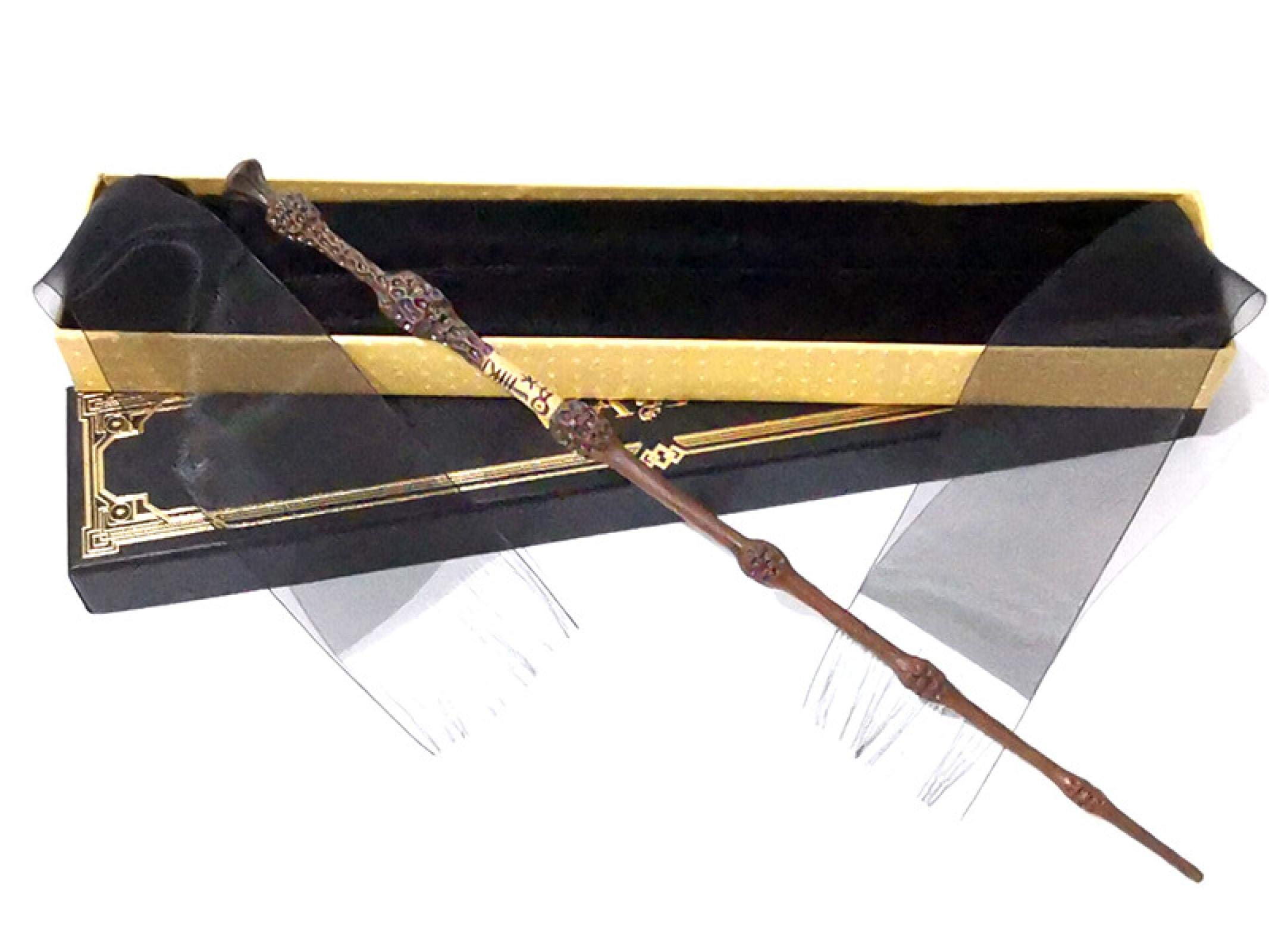 Professor Dumbledore’S Wand In The Ollivanders Box 15.7 Inches (40 Cm) Professor Dumbledore’S Wand And A Copy Of Ollivander’S Wand Box-Harry Potter Movie Set Movie Props Wand
