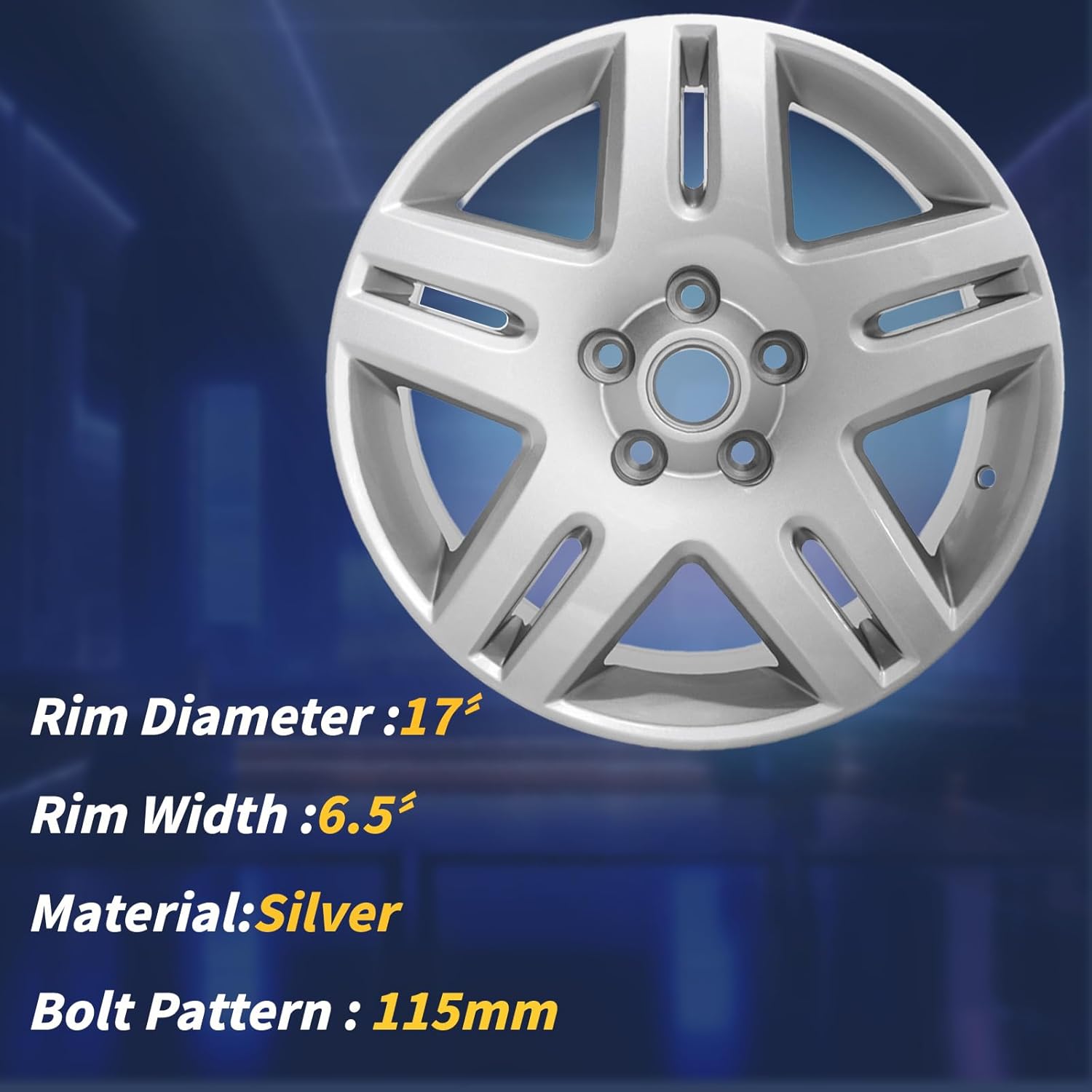 New 17x6.5 Inch 17 Inch Premium Aluminum Alloy Wheel Rims Fits for 2006 2007-2012 2013 Chevrolet Impala, ALY05071U10N, Direct Fit OE Stock Specs, Silver