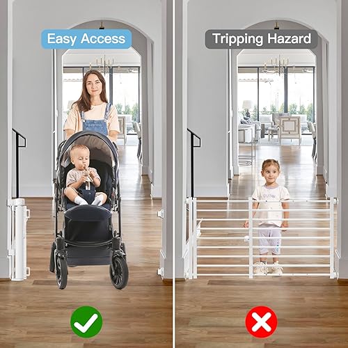 Miniatura 4 de Puerta corta para perros de 0 a 39 pulgadas de ancho, puerta estrecha para bebé, puerta retráctil de 24 pulgadas de alto para bebé, puerta corta