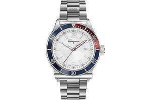 Ferragamo Men's 1898 Signature Stainless Steel with Multi Case and Silver Dial Watch
