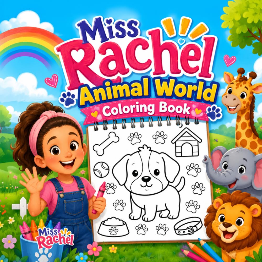 Miss Rachel Animal World Coloring Book: Coloring Book for Little Learners | Creative Fun for Ages 2–5 (Miss Rachel's Sing, Wiggle & Learn Series)