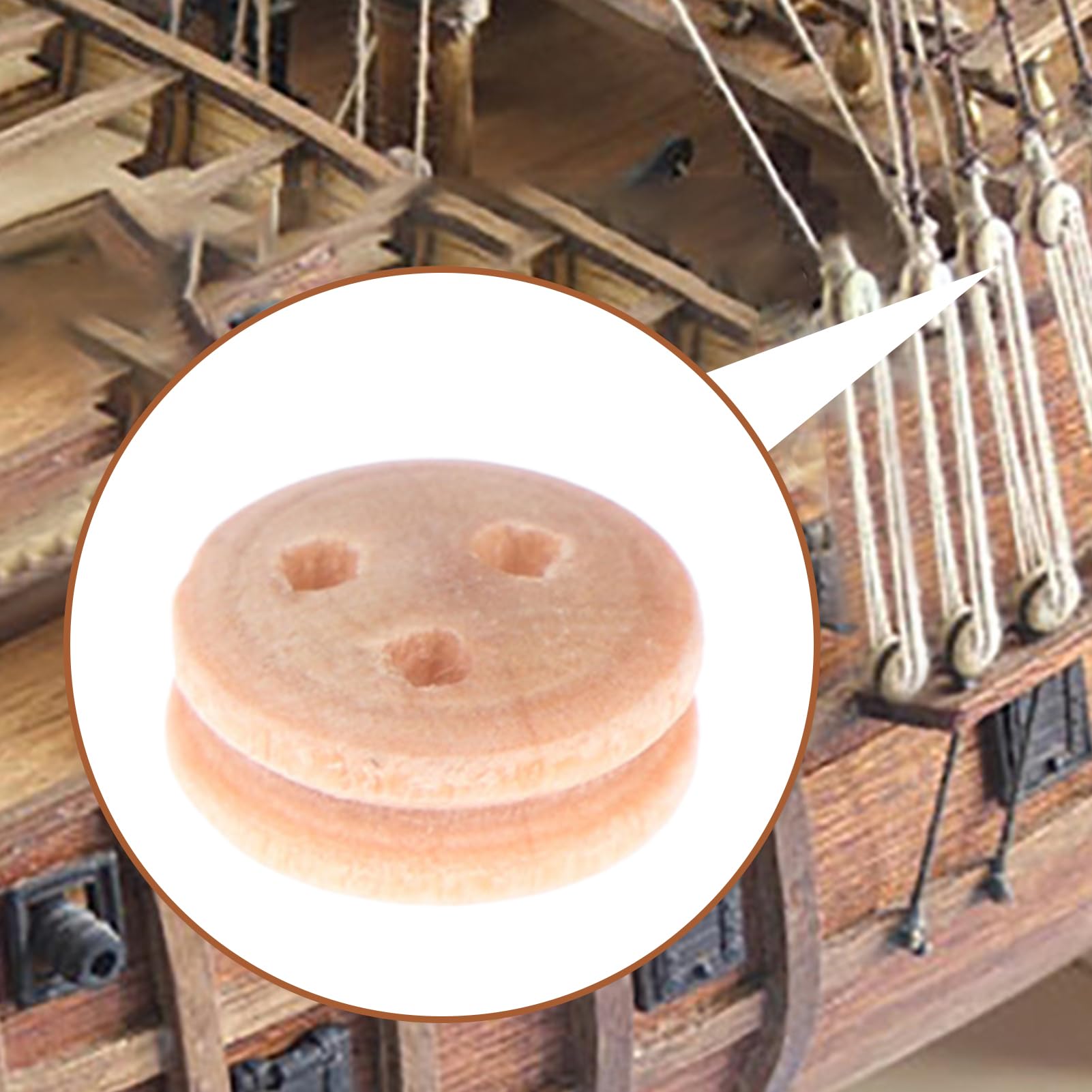 Juego de 20 poleas de madera reutilizables, para construcción de barcos clásicos, piezas de vela, náuticas robustas, juguetes educativos para construir para niños, estudiantes, rafia