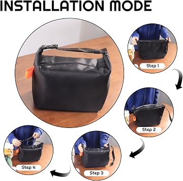 YUDANSI Insulated Lunch Bag with Thick Foil, Leakproof Thermal Lunch Tote for Work School Picnic, Large Capacity Cooler Bag with Adjustable Shoulder Strap for Men Women Adults Kids (Black)