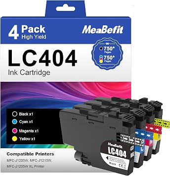 LC404 LC404 XL Ink Cartridges High Yield Replacement for Brother LC404 Ink Cartridges LC404XL LC 404 XL Compatible with Brother MFC-J1205W MFC-J1215W MFC-J1205W XL Printer4 Pack