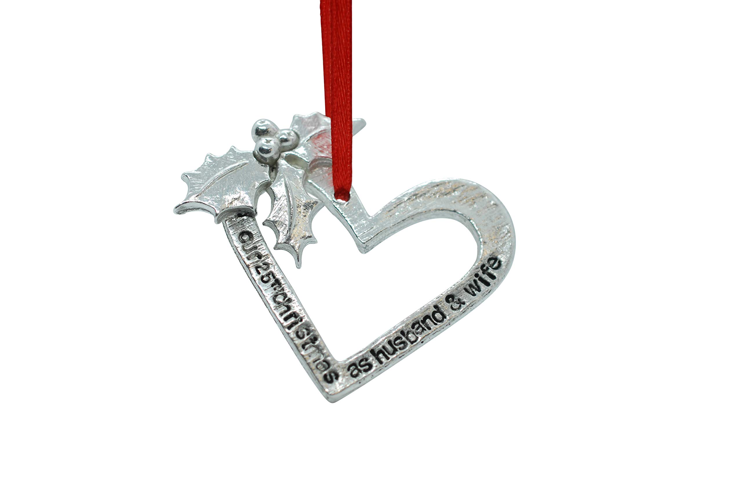 Pirantin Black Our 25Th Christmas As Husband & Wife - 25 Year Wedding Anniversary Christmas Tree Decoration