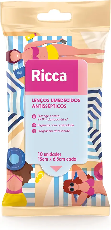 RICCA LENÇOS ANTISSEPTICOS LARANJA 10 PCS