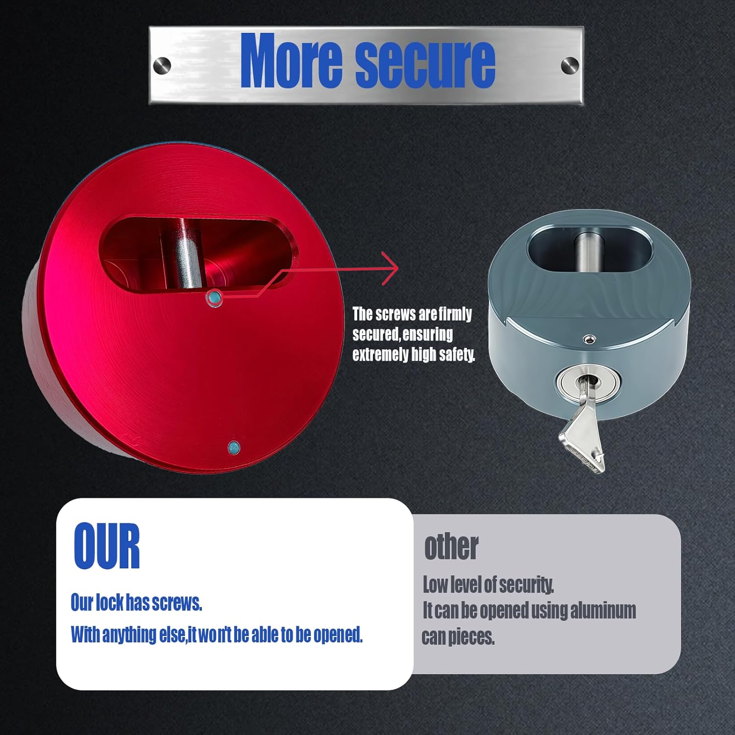 Trailer Lock Fits 2 5/16 Inch Coupler, Upgrade Anti Theft Heavy-Duty Steel Trailer Hitch Locks, Camper Accessories for RV, Trailer, Boat, Pickup,Made in USA.