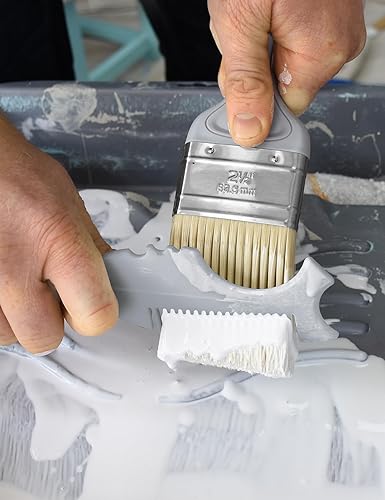 Miniatura 4 de ROLLINGDOG Herramienta limpiadora de brochasrodillos, peine de plástico duradero con mango reforzado ligero, lavado y reutilización