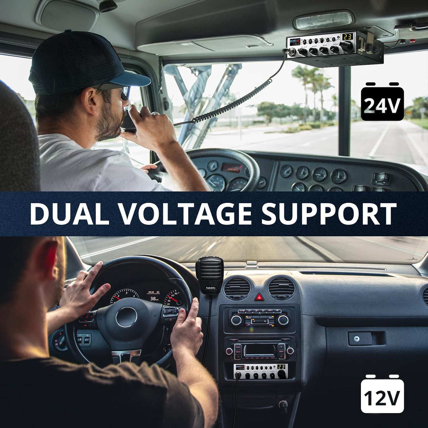 Radioddity CB-900 PRO CB Radio, AM/FM Mobile Radio with NOAA, RX & TX Noise Reduction, ASQ VOX Instant Emergency Channel 9, Support PA System, SWR High Alert for Trucker Driver