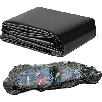 TezhiIe Pond Liner LDPE Black, Durable, Foldable &amp; Tearproof Fish Pond Film, 157 x 197 Inch Pond Liners, Heavy Duty for Fish 