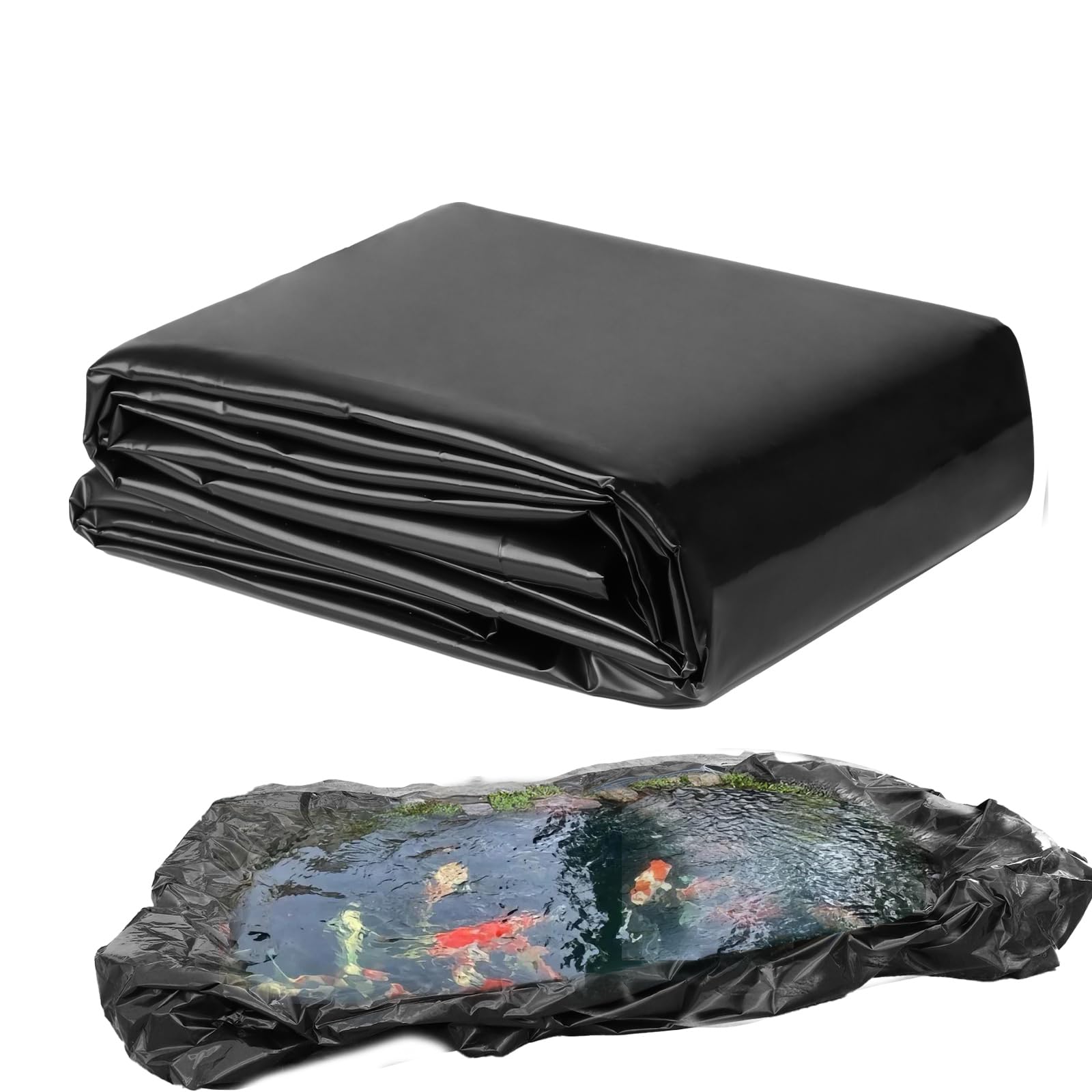 TezhiIe Pond Liner LDPE Black, Durable, Foldable & Tearproof Fish Pond Film, 157 x 197 Inch Pond Liners, Heavy Duty for Fish Pond, Waterfall, Koi Ponds, 0.5 mm/20 Mil Thickness (4 x 5)-image-6