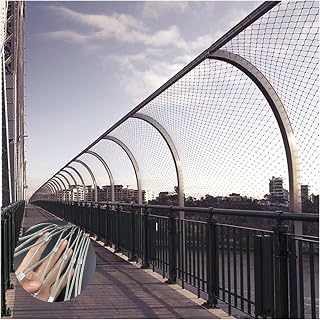 Stainless steel 304 wire rope mesh, rope safety net, 304 stainless steel mesh, high altitude fall protection net, garden, farm, football field guardrail net,2mm ( Size : H1xL3m/H3.28xL9.84ft )