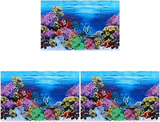 3 Pçs Decoração Tanque Decoração Papel Pano De Fundo Mar Cm Oceano Fundo- Paisagem D Decalques Fotografia Imagem A Imagem Mundo Papel De Parede Coral Estéreo Adesivo
