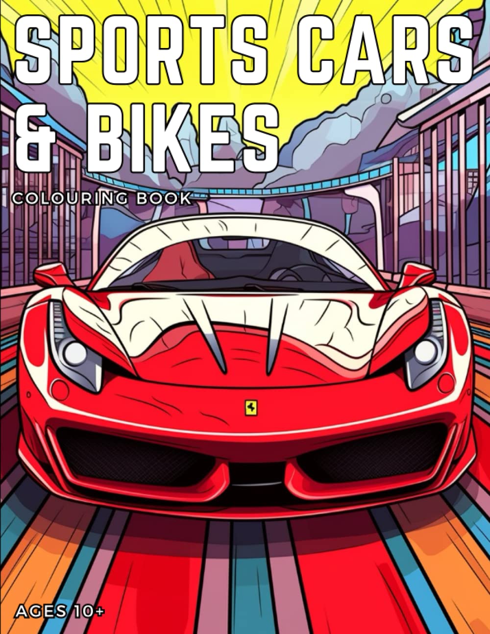 Sports Cars & Bikes Colouring Book: Detailed colouring book for older children and adult, car and vehicle enthusiasts.