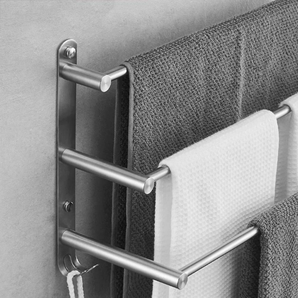 Handtuchhalter Bad 3-Tier mit Haken, 304 Edelstahl Wand Handtuchhalter, Handtuchhalter Handtuchhalter für Küche Bad Toilette Hotel Büro 30CM (Größe: 40cm)