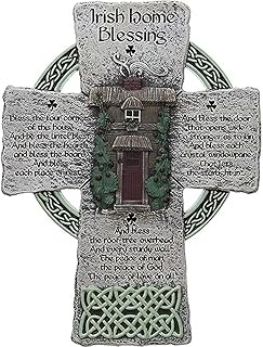 Cathedral Art Irish Home Blessing Resin Wall Cross, Housewarming or Wedding Gift with Blessing by Abbey & CA Gift, Gray, 6 x 8"