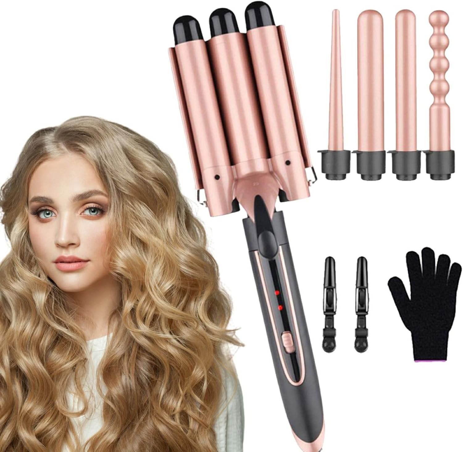 Rosy Forth Hair Curling Iron, Professional Curling Wand Set, 5 in 1