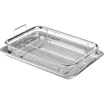 Baking Tray with Cooling Rack 430 Stainless Steel Baking Trays for Oven 32