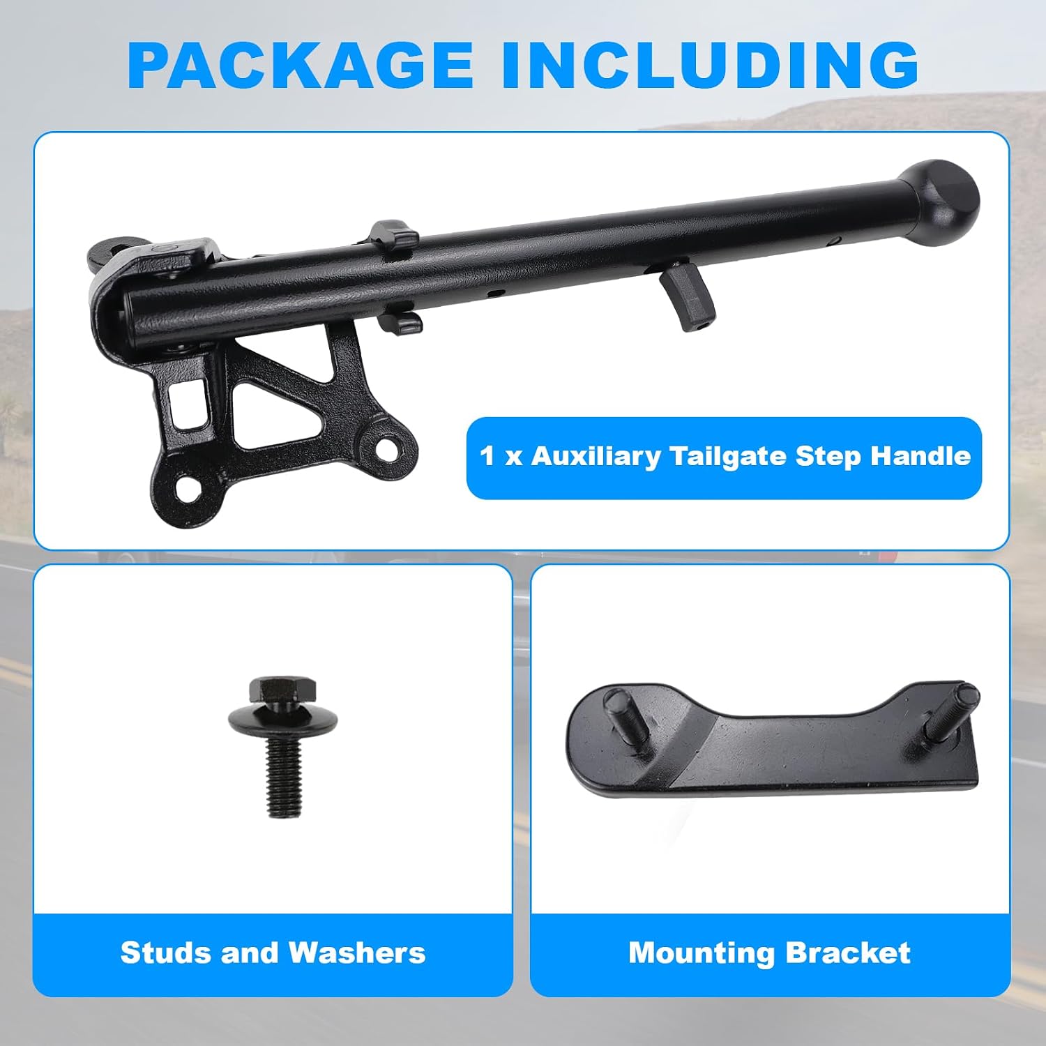 85116689 Auxiliary Tailgate Step Handle with Bracket Compatible with Chevy Silverado 1500(19-26) 2500 HD/3500 HD(20-26), for GMC Sierra 1500(19-26) 2500 HD/3500 HD(20-26) Replaces 84726114 84338560