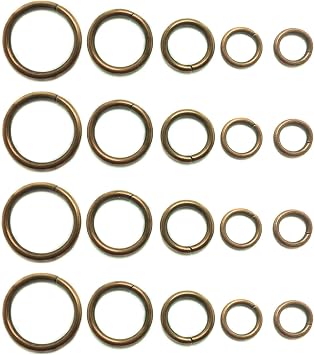 YIXI-SBest 50 Pcs Bronze Assorted Multi-Purpose Metal O Ring for Hardware Bags Ring Hand DIY Accessories - 13mm, 15mm, 20mm, 25mm, 32mm O Ring-Bronze