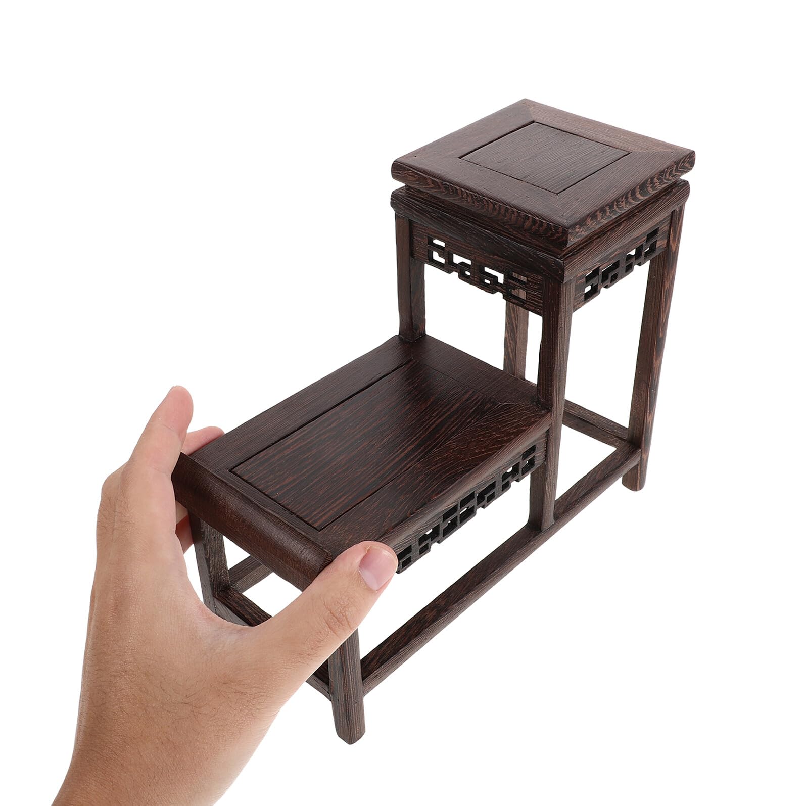 Alipis 2nivel Base de Madera para Esculturas Decorativa Soporte de Pedestal de Madera para Plantas de Interior Elevador de Jardineras para Teteras y Acentos de Sala de Estar