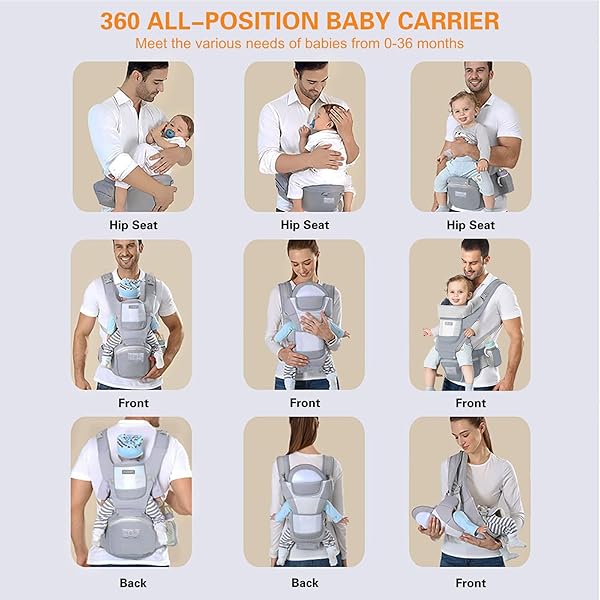 Ergonomic Baby Carrier with Hip Seat 5
