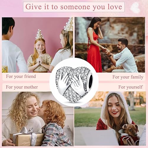 Vista 8 de Abalorio de plata de ley 925 para pulseras y collares Pandora para mujer, circonitas cúbicas 5A, cuentas de joyería