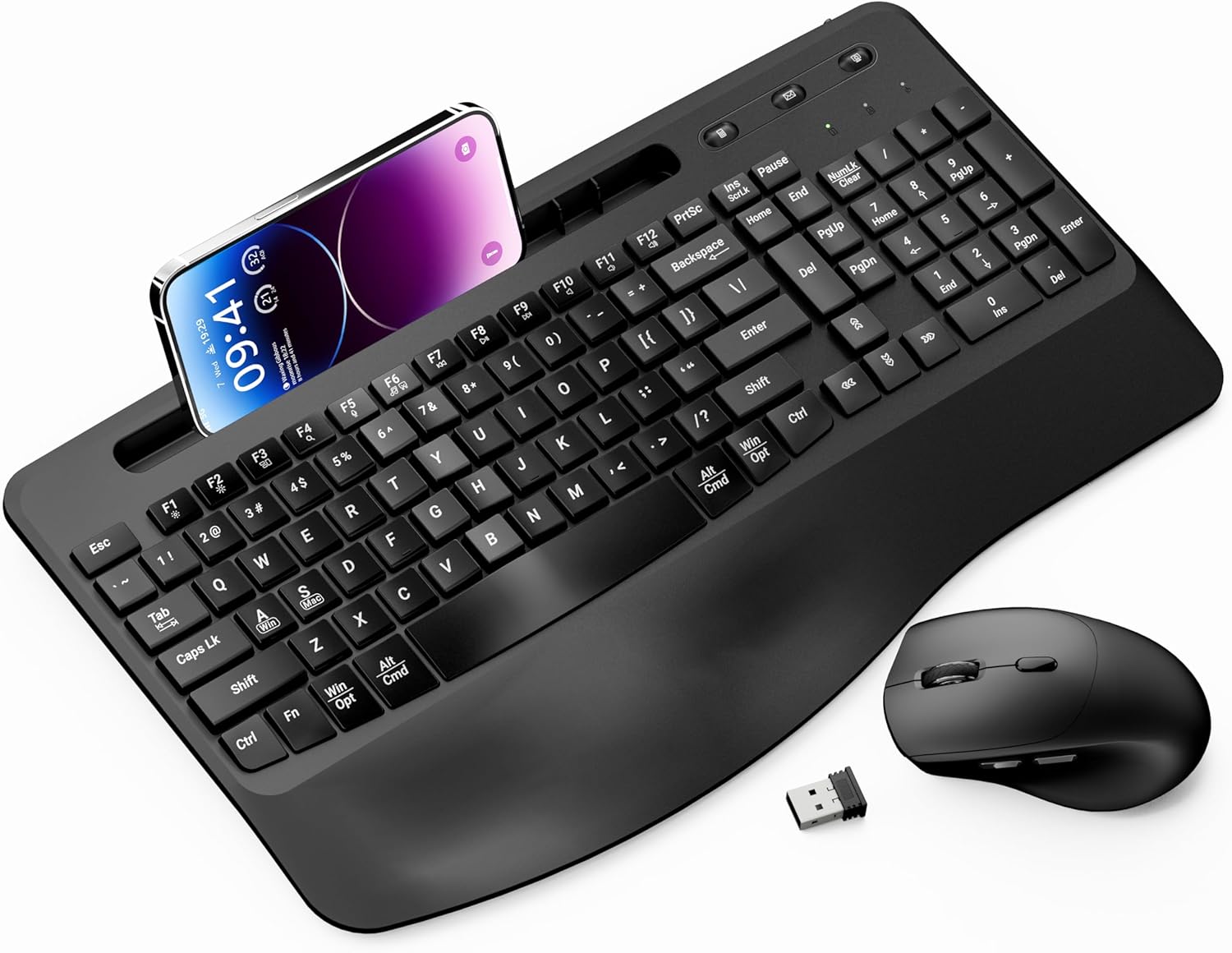 Wireless Keyboard and Mouse Ergonomic Combo, Moojay...