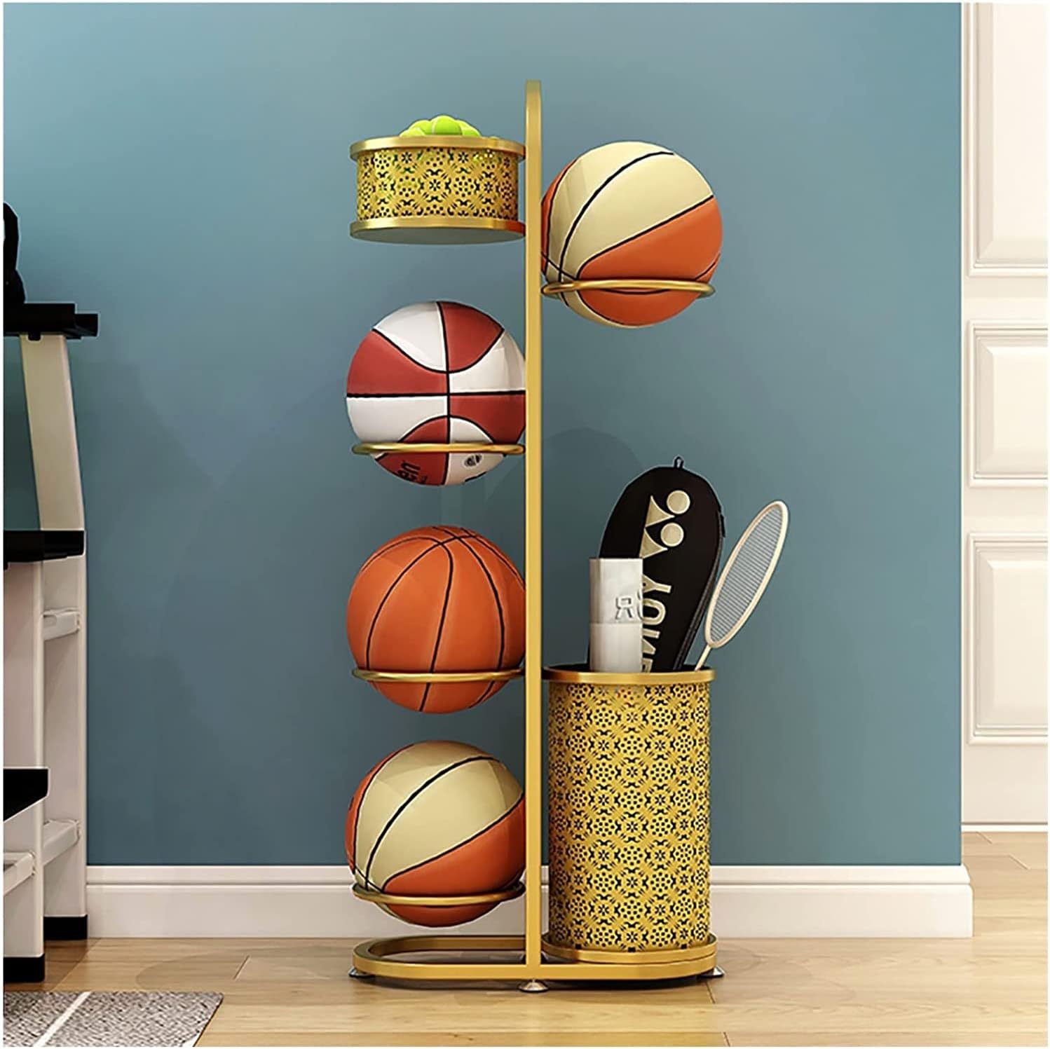 FAXIOAWA Indoor Basketball Storage Rack Stand Floor