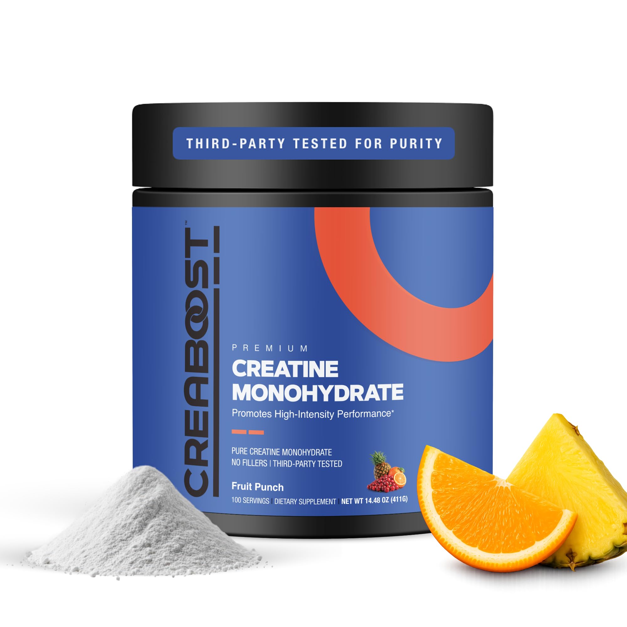 CreaBOOST - Creatina monohidratada em pó sabor Fruit Punch - 3 g - 300 g
