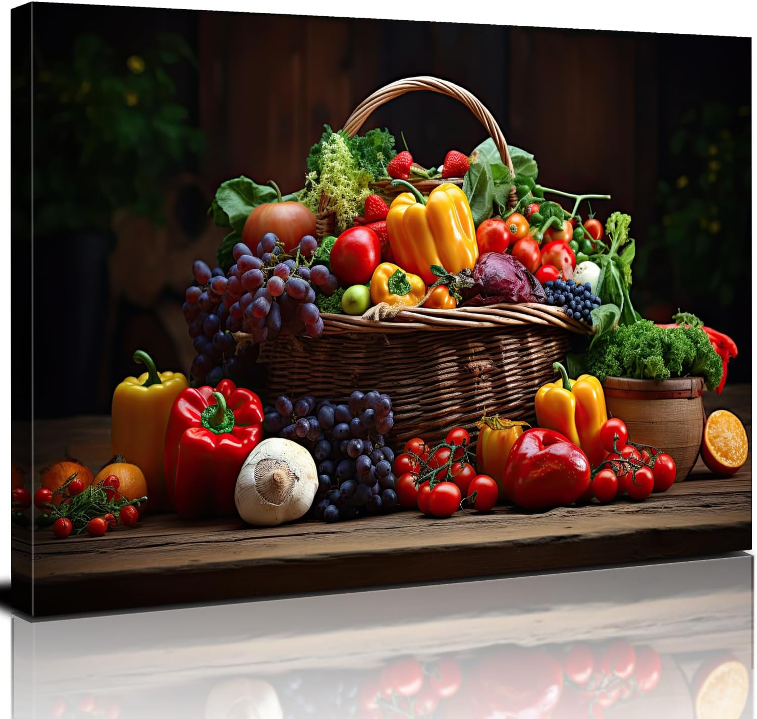 GLOKAKA Kitchen Canvas Wall Art Dining Room Wall Decor Colorful Spices and Spoons Wall Art Print Modern Pictures for Kitchen Still Life Dining Room Decor Paintings