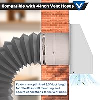 Vista 4 de Cubierta de ventilación de secadora de 4 pulgadas en el exterior, cubierta de ventilación de pared exterior de la secadora, cubierta de ventilación